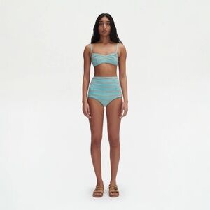 RACHEL COMEY Retro Sexy Keena Bikini Bottom in Aqua Size M- NWOT